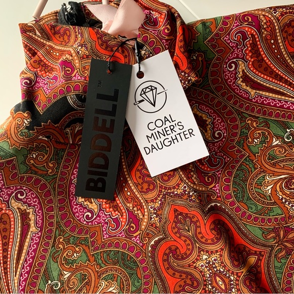 BIDDELL NWT Paisley Retro Print Kaftan Style Black Maxi Dress - Picture 5 of 6